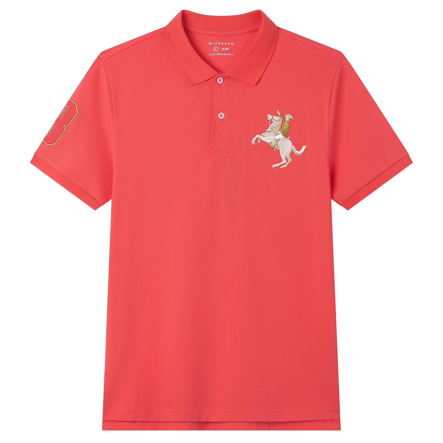 Men's Slim Fit Napoleon Embroidery Lycra Pique Polo - Image 1