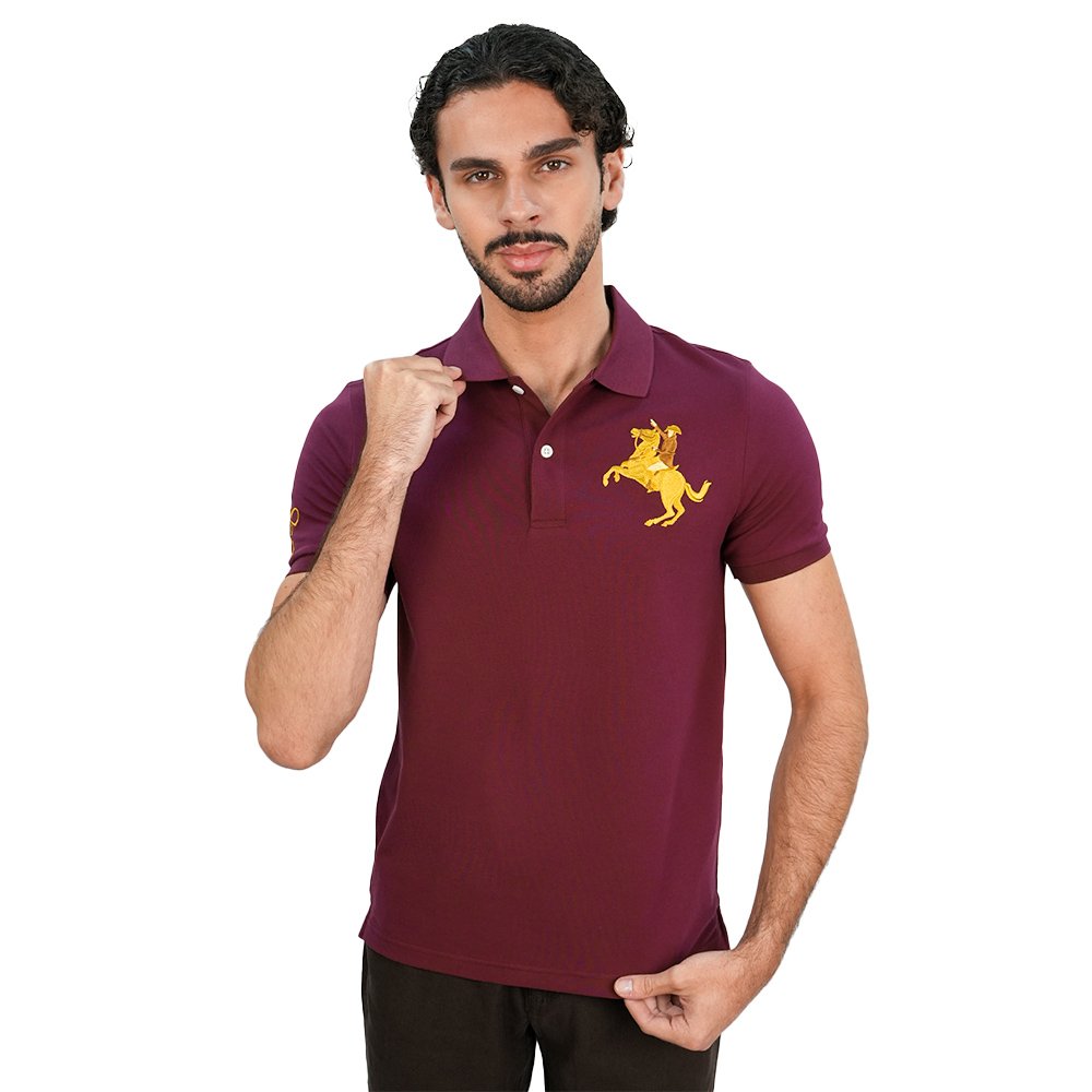 Men's Slim Pique Napoleon Embroidery Polo - Image 1