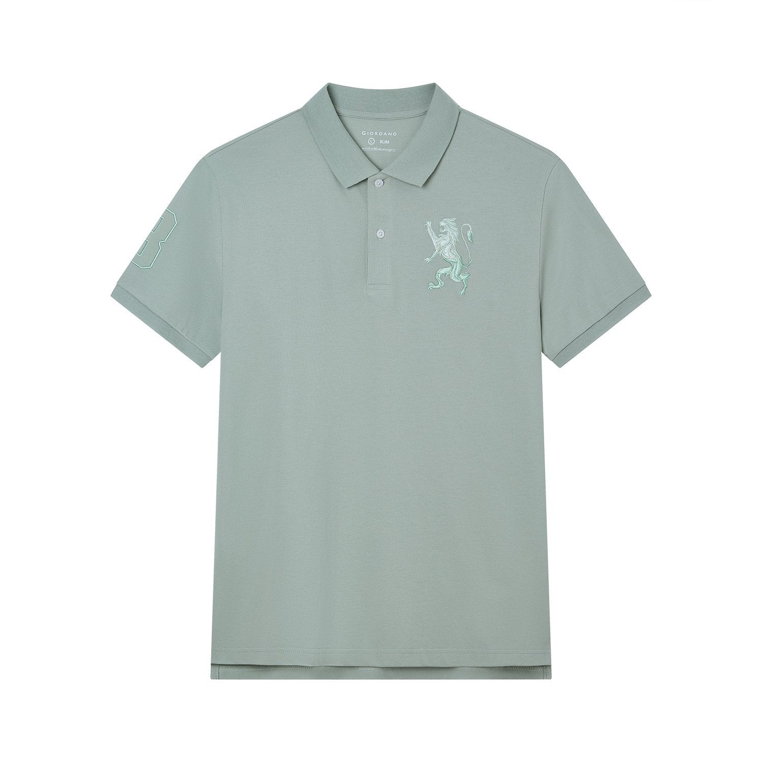 Men's Slim Fit 3D Lion Embroidery Lycra Pique Polo - Image 6