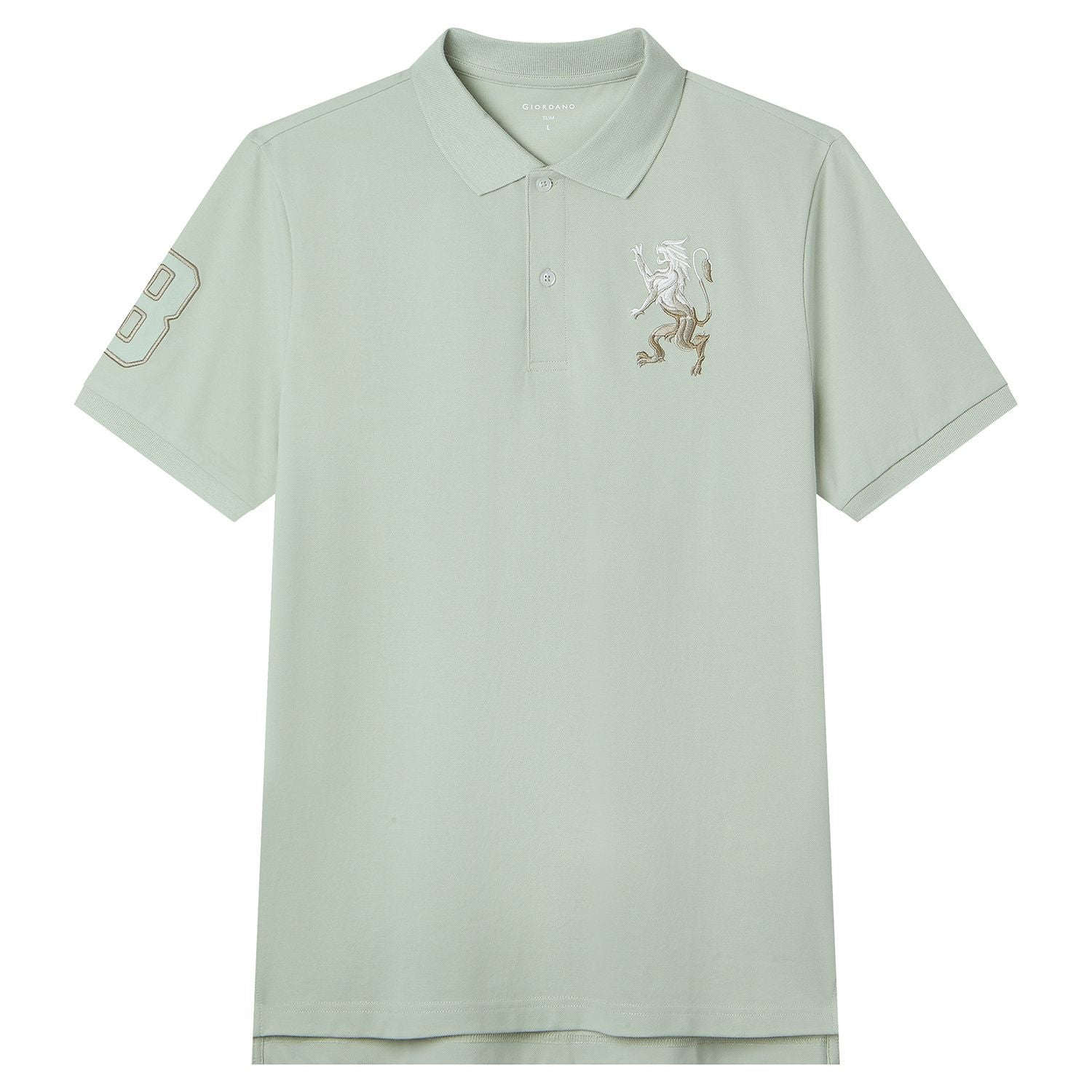 Men's Slim Fit 3D Lion Embroidery Lycra Pique Polo - Image 6