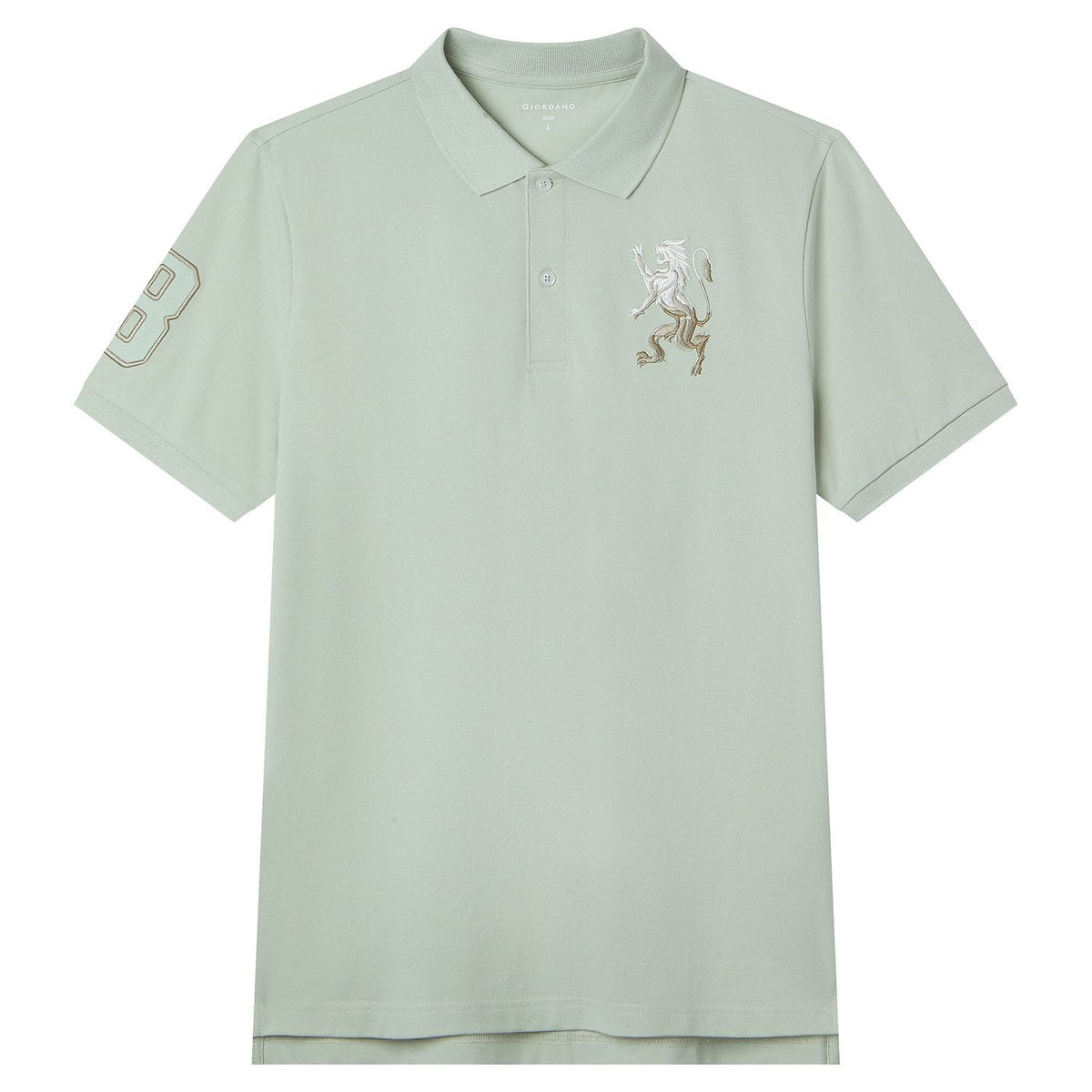 Men's Slim Fit 3D Lion Embroidery Lycra Pique Polo - Image 6