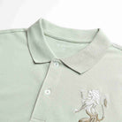 Men's Slim Fit 3D Lion Embroidery Lycra Pique Polo - Image 8