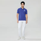 Men's Slim Fit 3D Lion Embroidery Lycra Pique Polo - Image 1