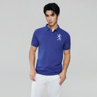 Men's Slim Fit 3D Lion Embroidery Lycra Pique Polo - Image 2