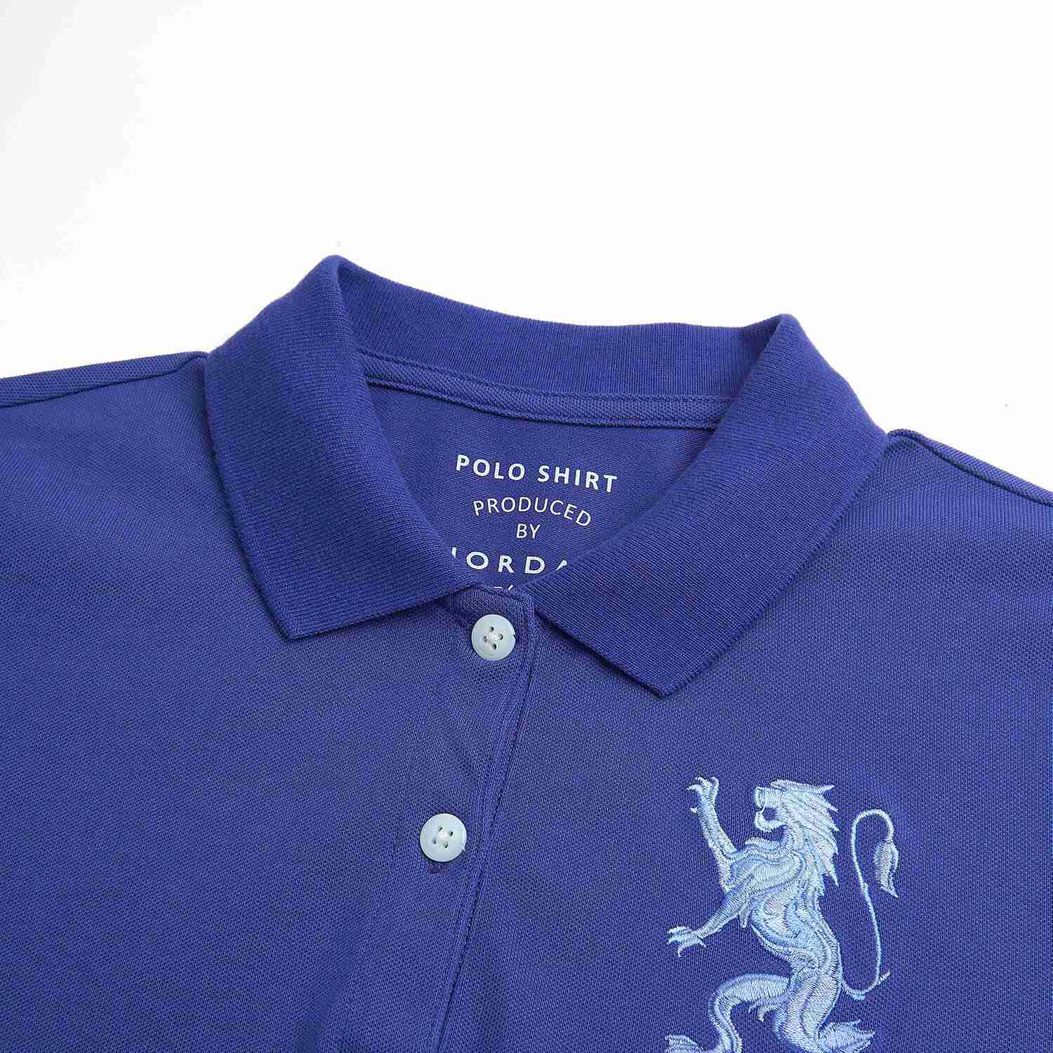 Men's Slim Fit 3D Lion Embroidery Lycra Pique Polo - Image 8