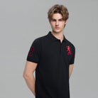 Men's Slim Fit 3D Lion Embroidery Lycra Pique Polo - Image 4