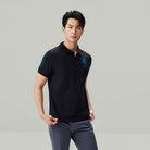 Men's Slim Fit 3D Lion Embroidery Lycra Pique Polo - Image 2