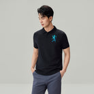 Men's Slim Fit 3D Lion Embroidery Lycra Pique Polo - Image 3