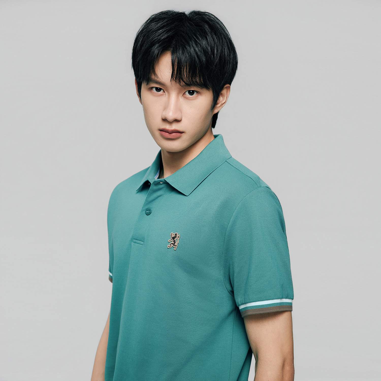 Men's Slim Fit  Embroidery Solid Polo - Image 5
