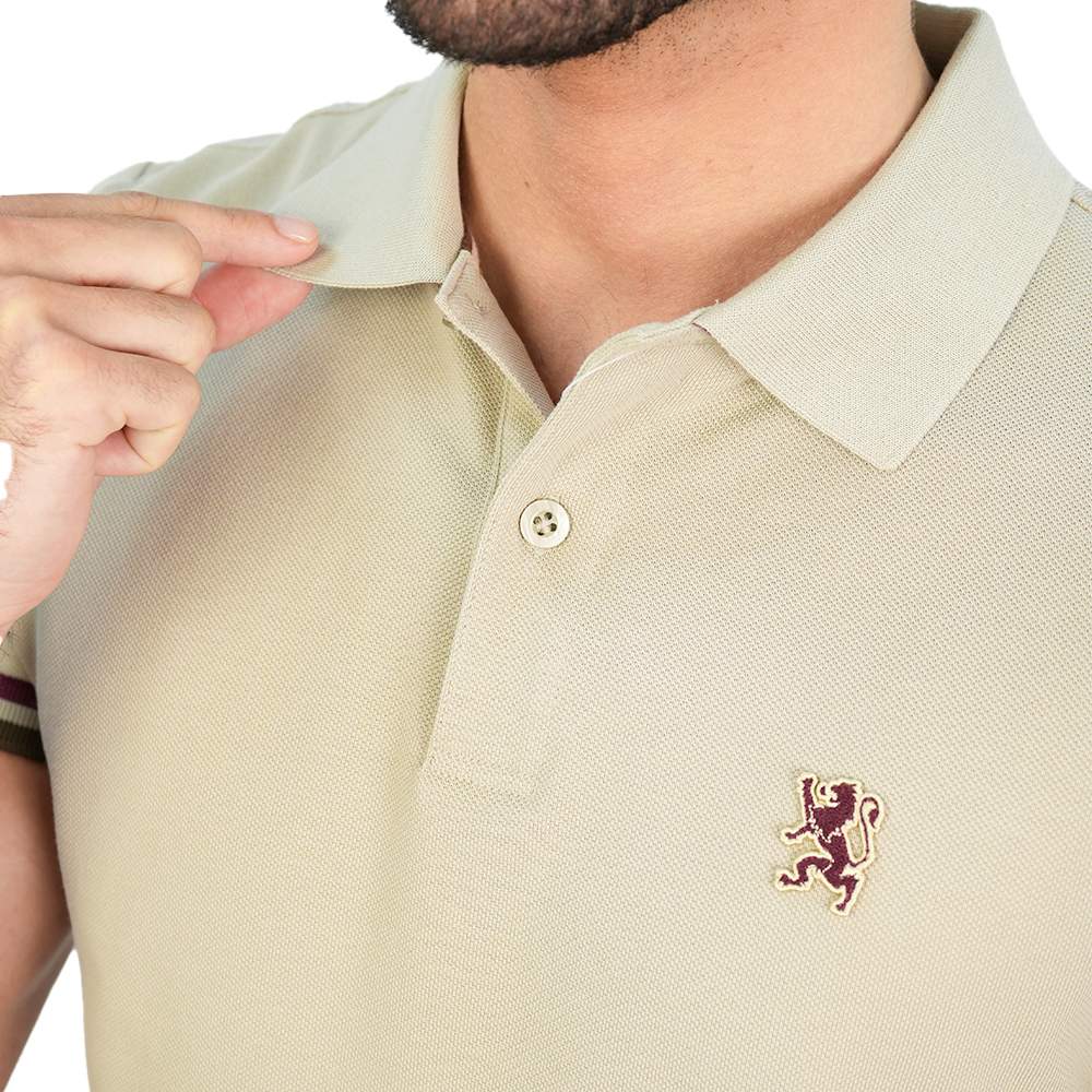 Men's Slim Fit  Embroidery Solid Polo - Image 3