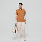 Men's Slim Fit  Embroidery Solid Polo - Image 1