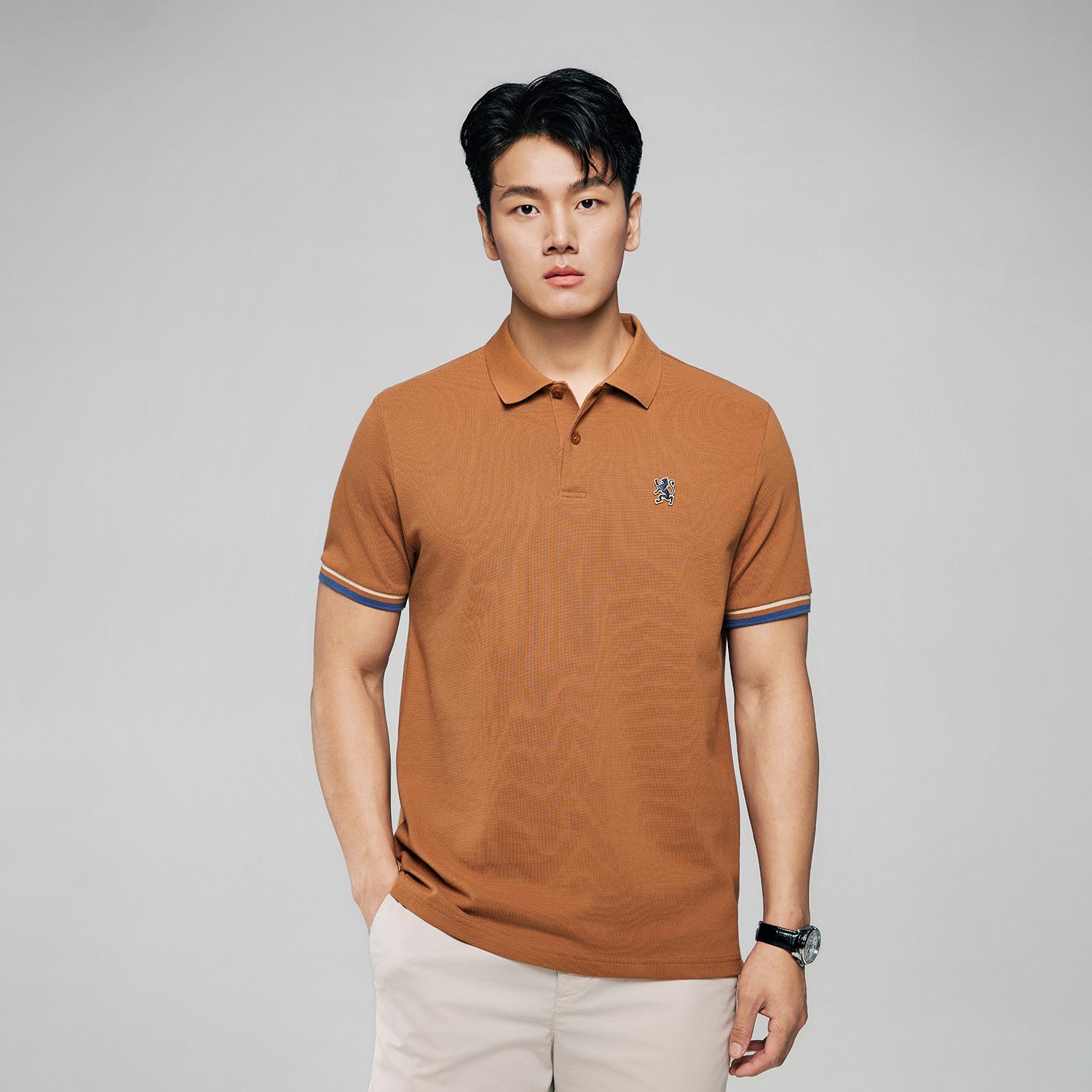 Men's Slim Fit  Embroidery Solid Polo - Image 5