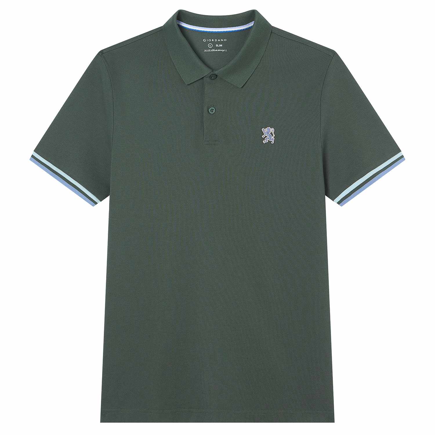 Men's Slim Fit  Embroidery Solid Polo - Image 5