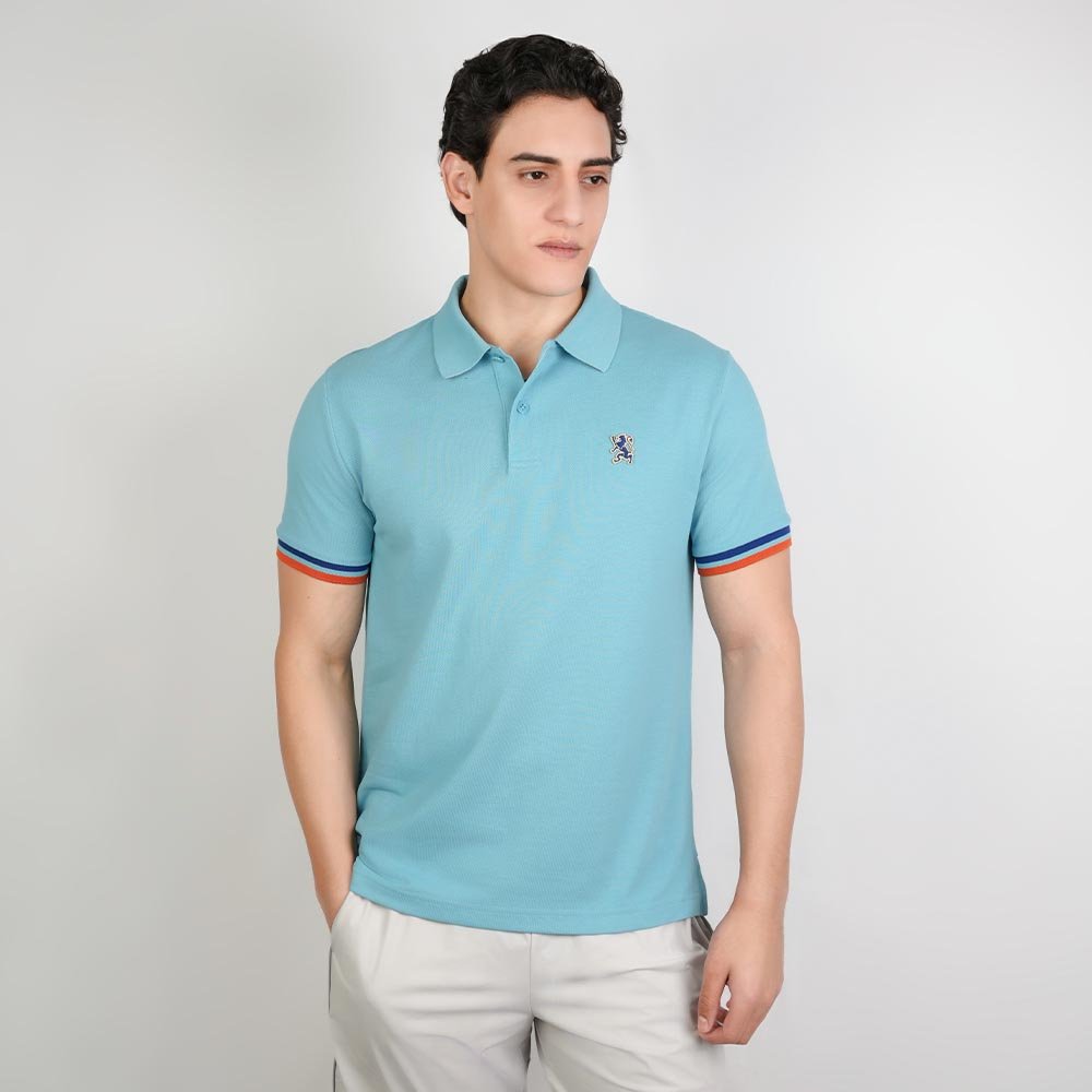 Men's Slim Fit  Embroidery Solid Polo - Image 1