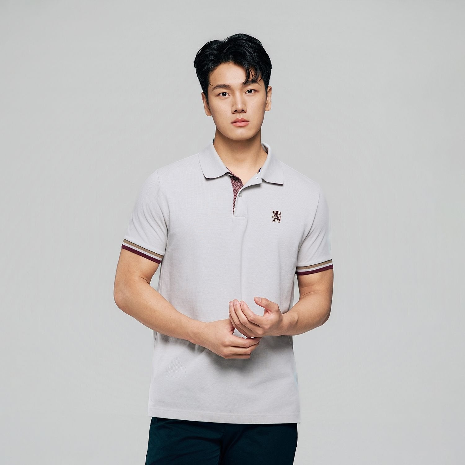 Men's Slim Fit Embroidered Solid Polo - Image 7