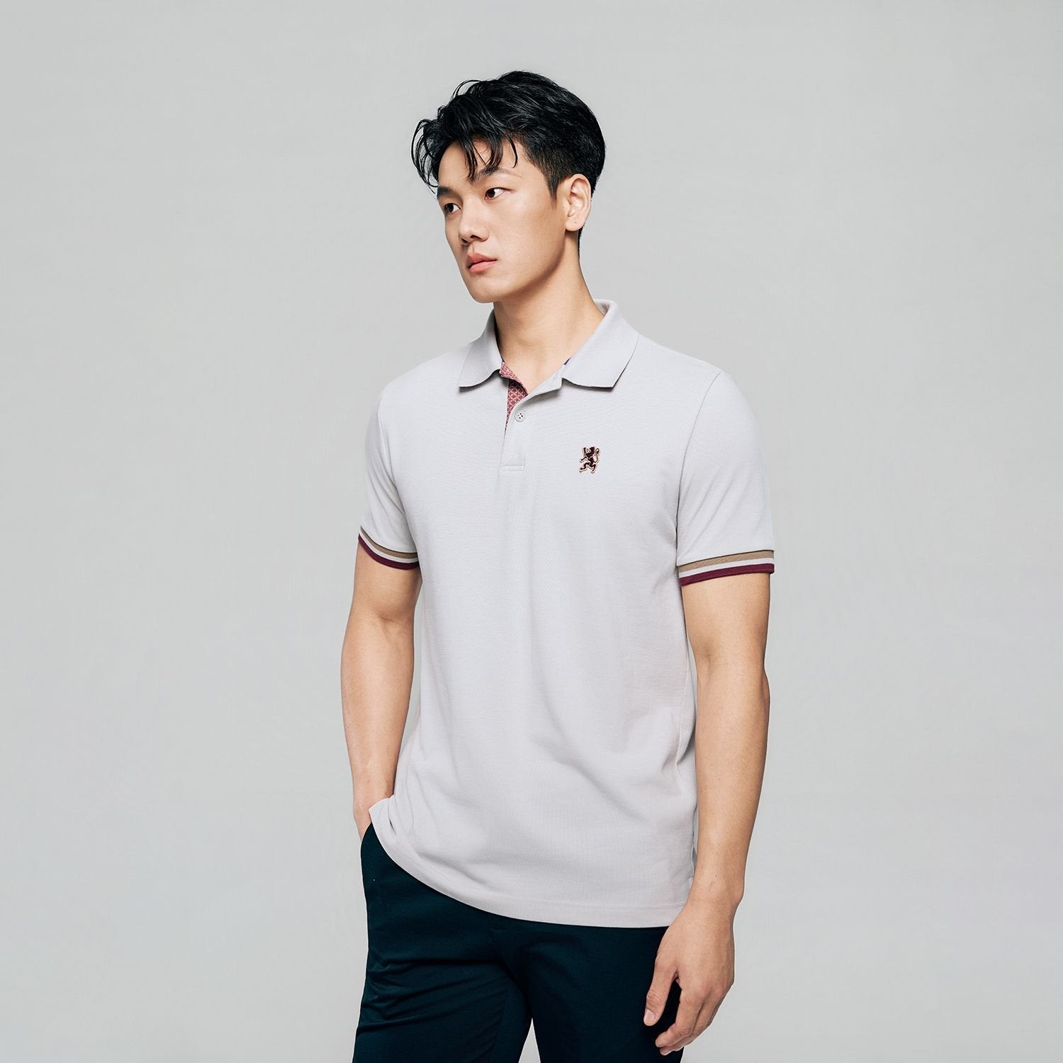 Men's Slim Fit Embroidered Solid Polo - Image 8