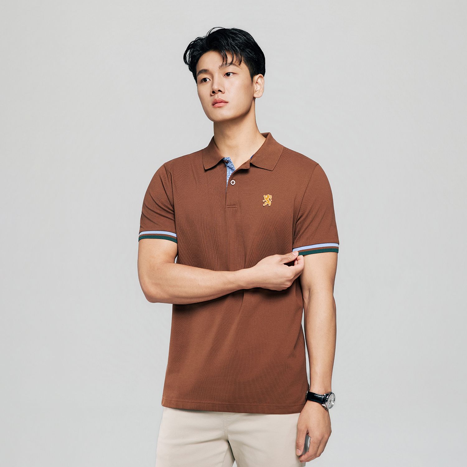 Men's Slim Fit Embroidered Solid Polo - Image 4