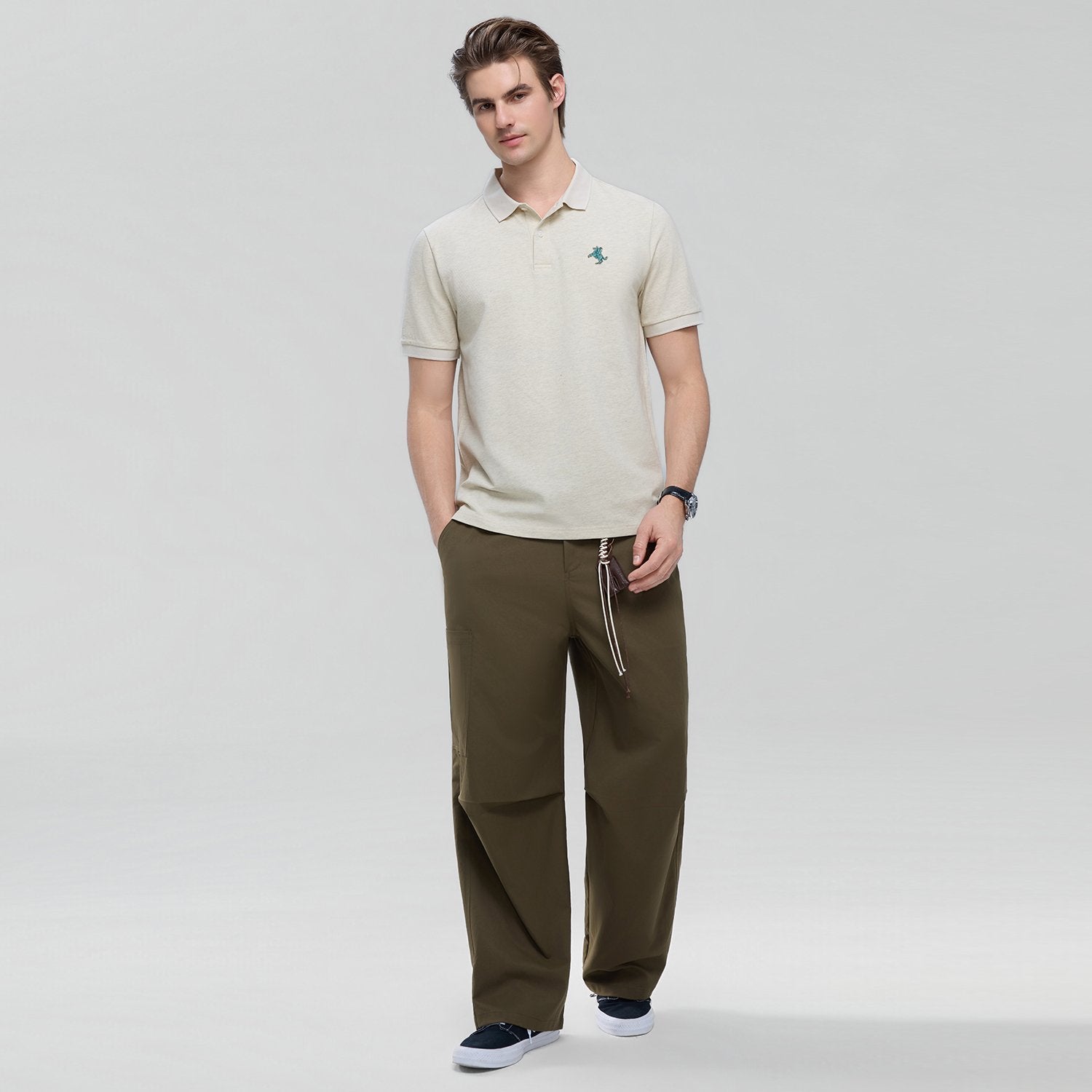 Men's Slim Fit Solid Polo - Image 1