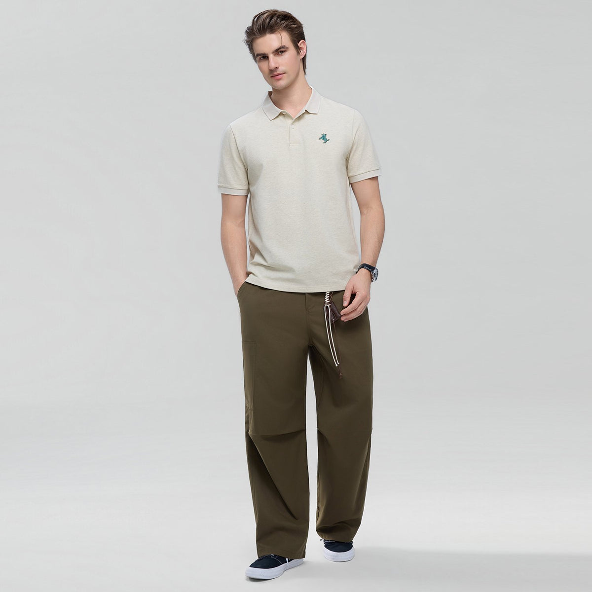 Men's Slim Fit Solid Polo - Image 1