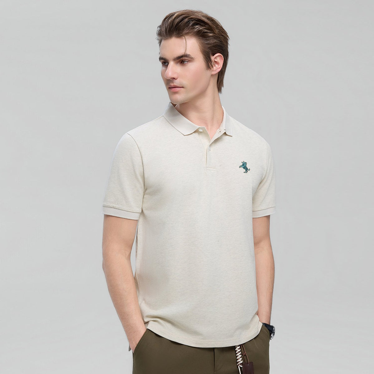 Men's Slim Fit Solid Polo - Image 2