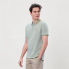 Men's Knit Collar Short Sleeve Slim Fit Embroidered Polo - Image 2