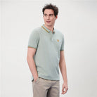 Men's Knit Collar Short Sleeve Slim Fit Embroidered Polo - Image 3