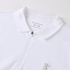 Men's Knit Collar Short Sleeve Slim Fit Zipper Polo - Image 5