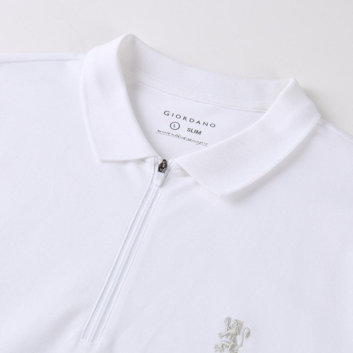 Men's Knit Collar Short Sleeve Slim Fit Zipper Polo - Image 5