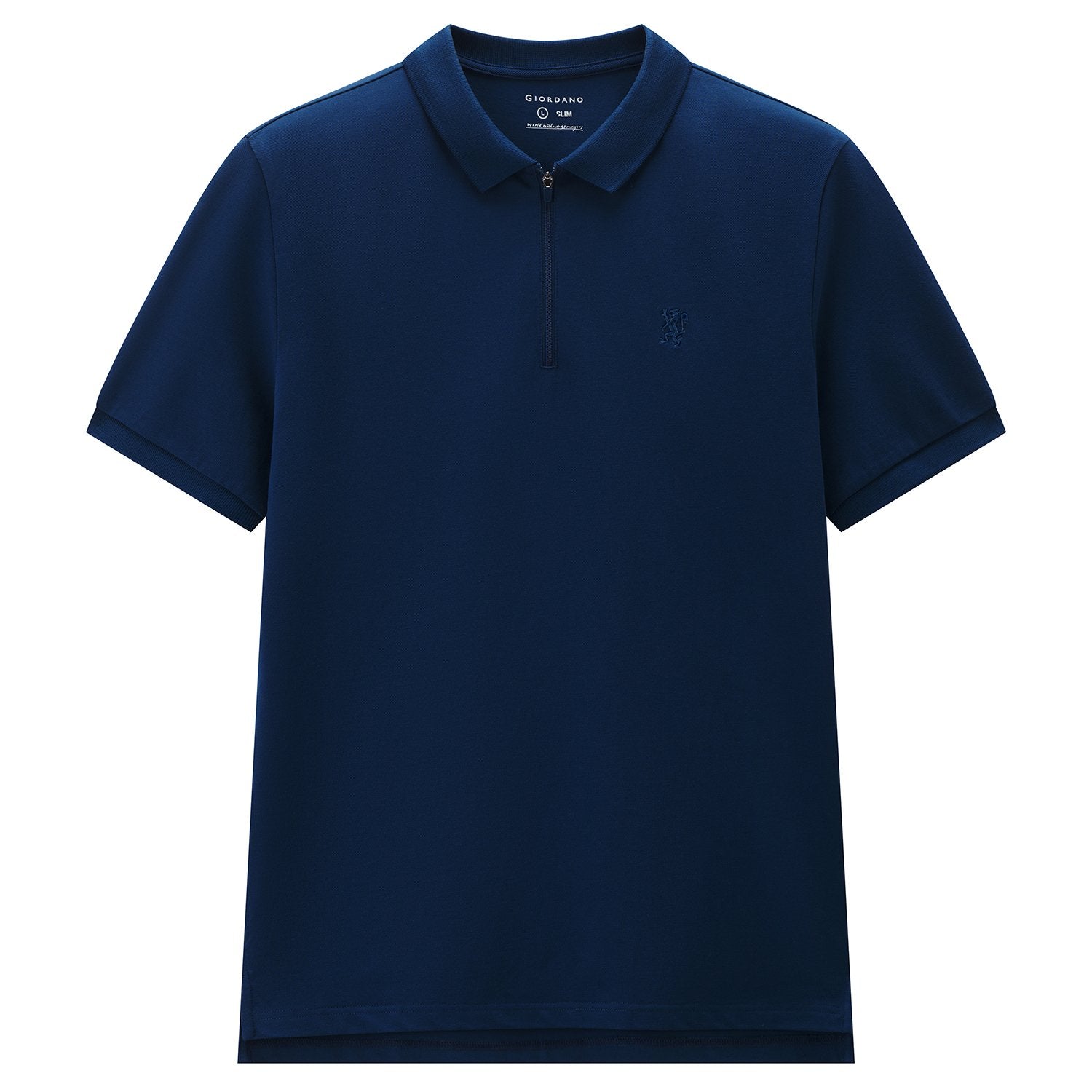 Men's Knit Collar Short Sleeve Slim Fit Zipper Polo - Image 7