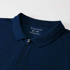 Men's Knit Collar Short Sleeve Slim Fit Zipper Polo - Image 9