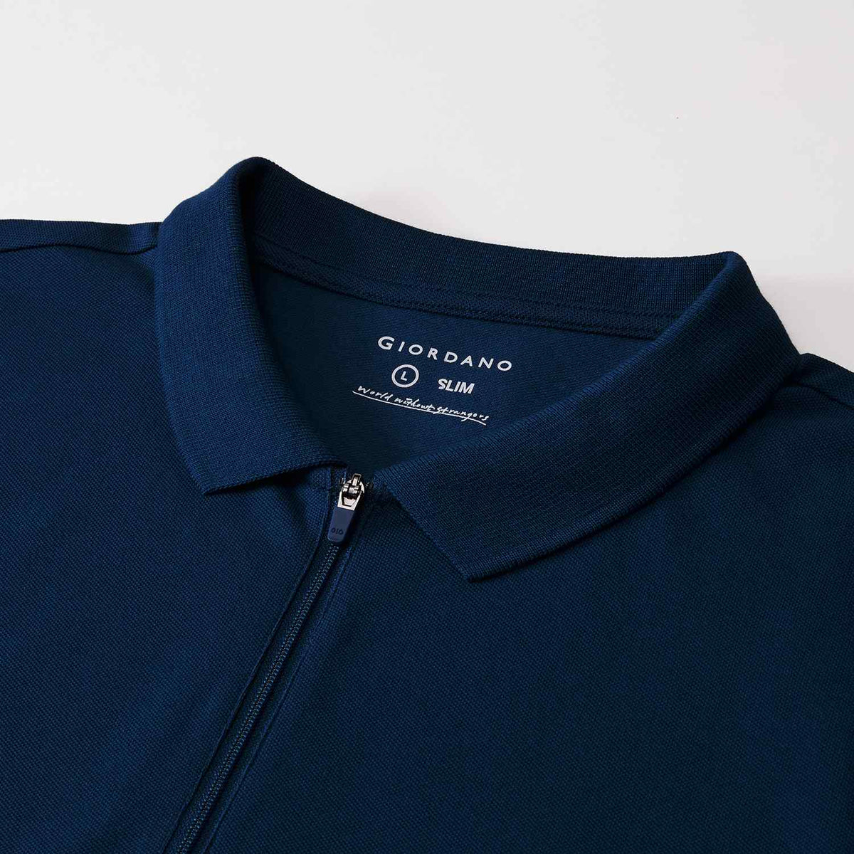 Men's Knit Collar Short Sleeve Slim Fit Zipper Polo - Image 9