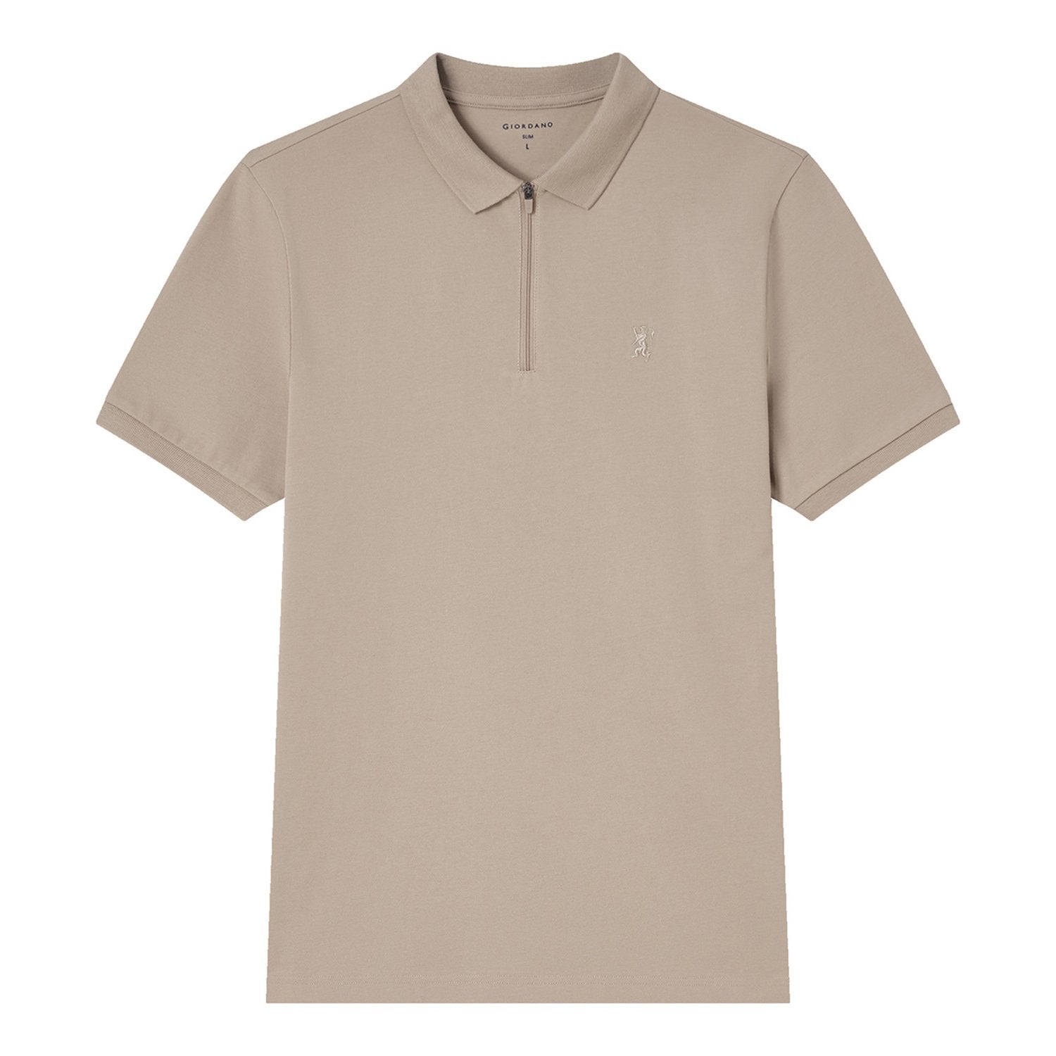 Men's Knit Collar Short Sleeve Slim Fit Zipper Polo - Image 4