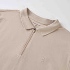 Men's Knit Collar Short Sleeve Slim Fit Zipper Polo - Image 6