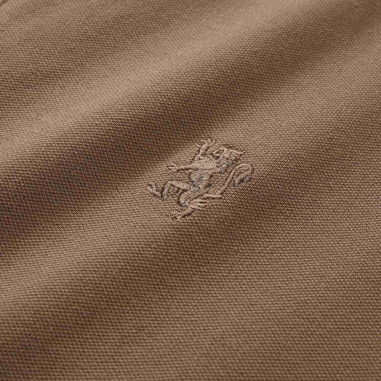 Men's Knit Collar Short Sleeve Slim Fit Zipper Polo - Image 9