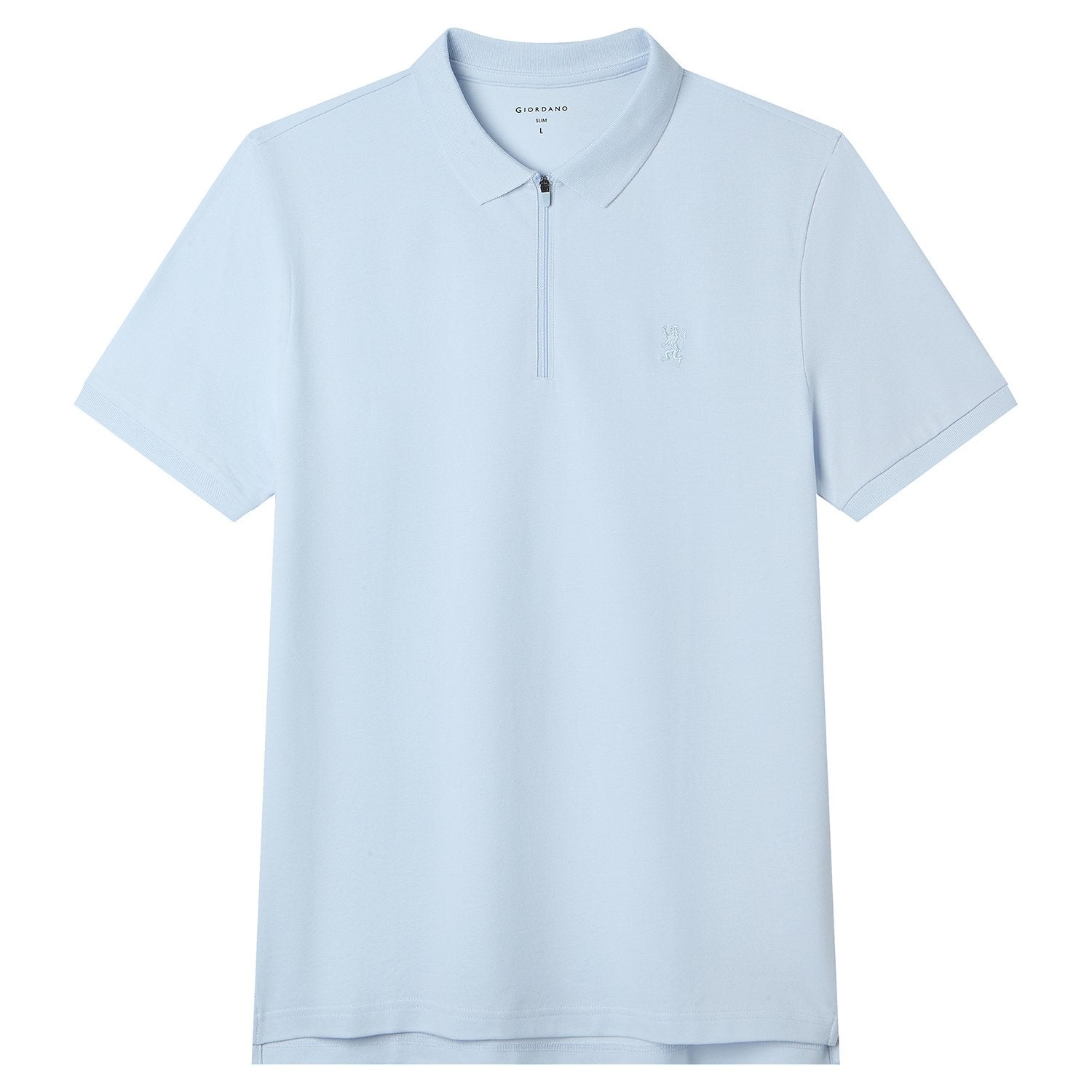 Men's Knit Collar Short Sleeve Slim Fit Zipper Polo - Image 6