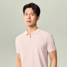 Men's Knit Collar Short Sleeve Slim Fit Zipper Polo - Image 4