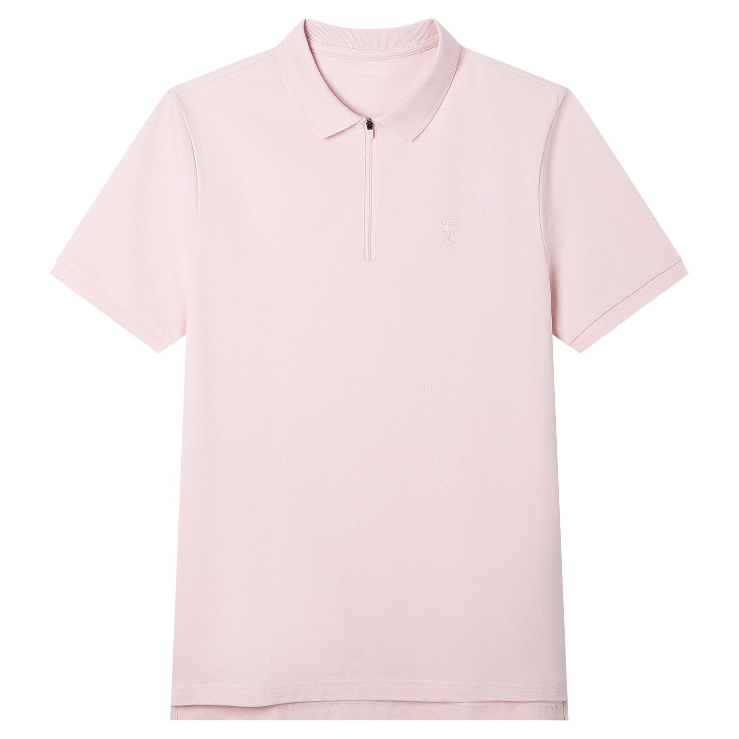 Men's Knit Collar Short Sleeve Slim Fit Zipper Polo - Image 6