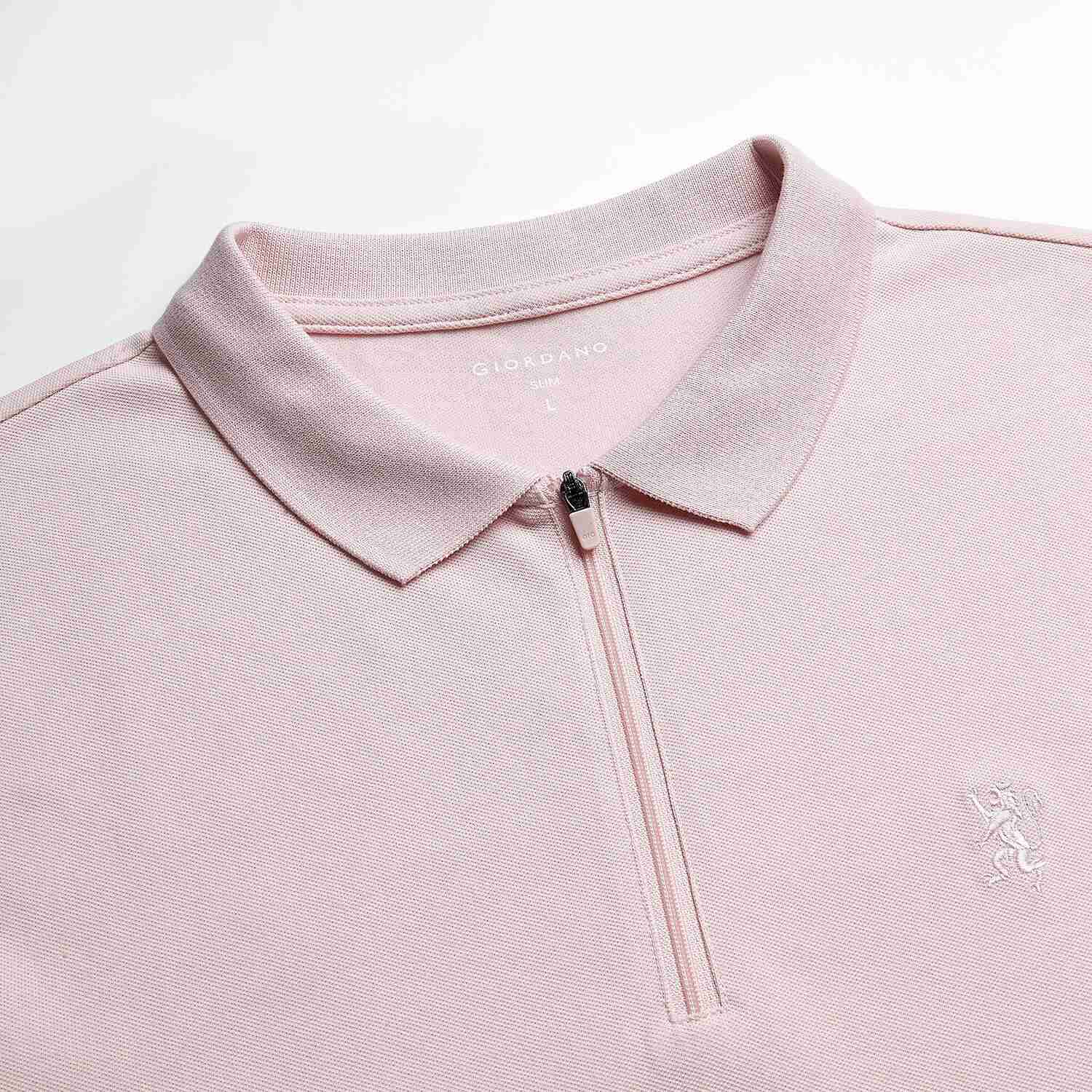 Men's Knit Collar Short Sleeve Slim Fit Zipper Polo - Image 8