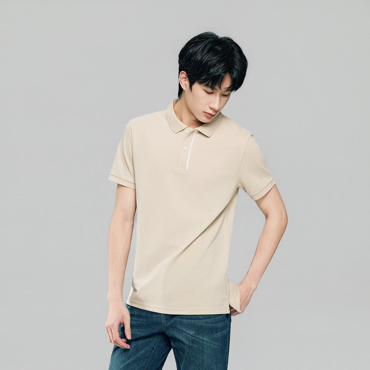 Men's Slim Fit Cool Touch Solid Polo Shirt - Image 2