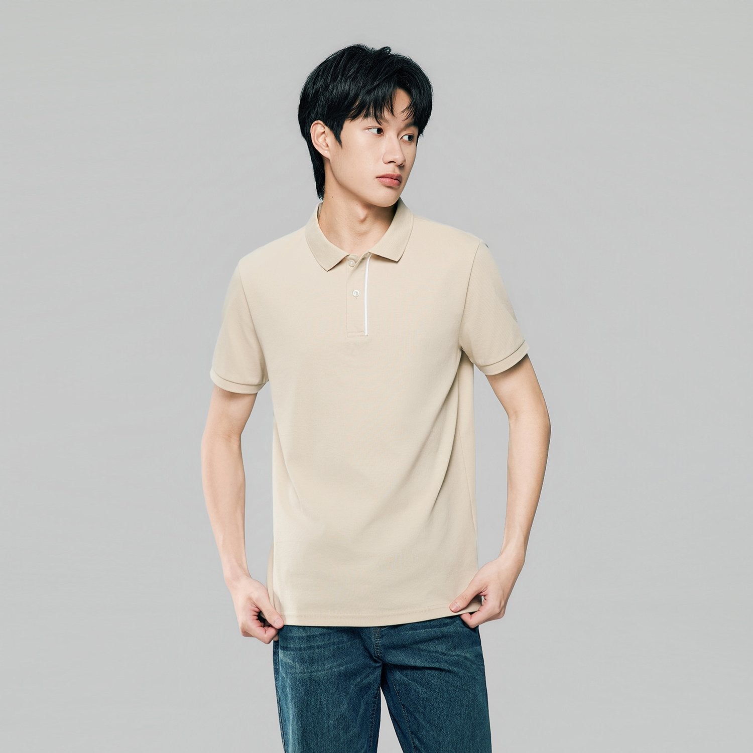 Men's Slim Fit Cool Touch Solid Polo Shirt - Image 3