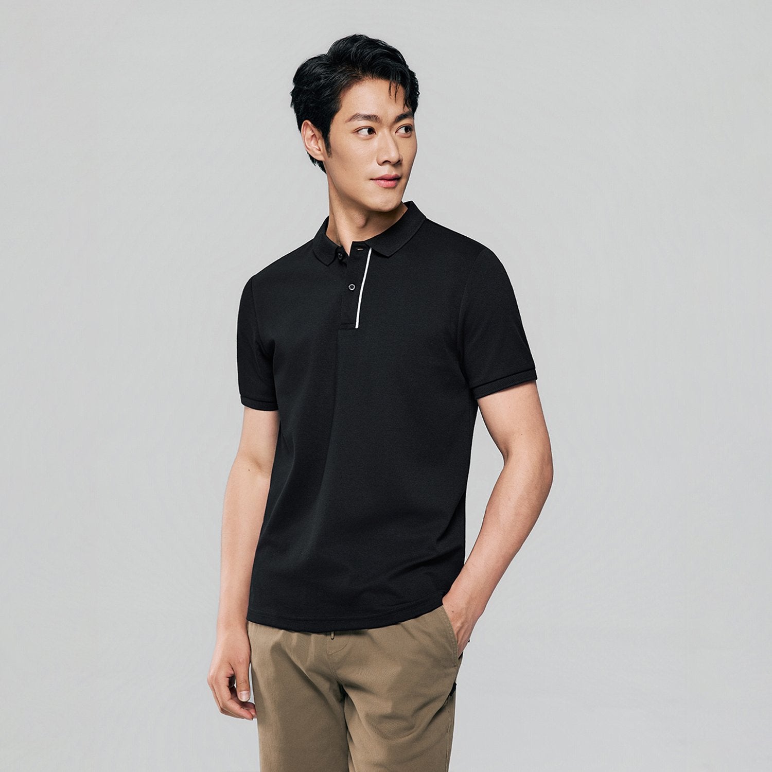 Men's Slim Fit Cool Touch Solid Polo Shirt - Image 3