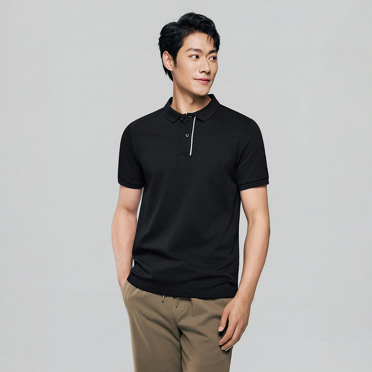 Men's Slim Fit Cool Touch Solid Polo Shirt - Image 4