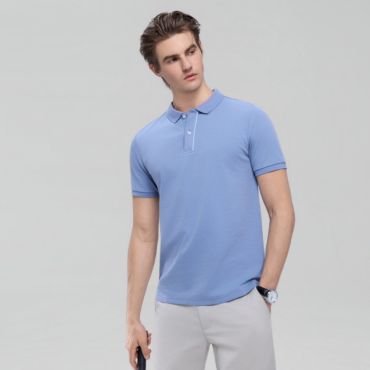Men's Slim Fit Cool Touch Solid Polo Shirt - Image 3