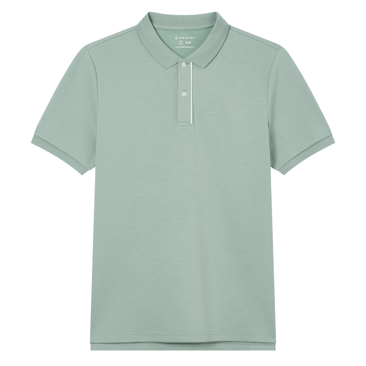 Men's Slim Fit Cool Touch Solid Polo Shirt - Image 1