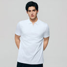 Men's Interlock Knit Collar Regular Half Zip Solid Polo - Image 3