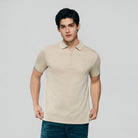 Men's Interlock Knit Collar Regular Half Zip Solid Polo - Image 1
