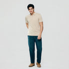 Men's Interlock Knit Collar Regular Half Zip Solid Polo - Image 2