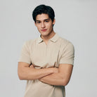Men's Interlock Knit Collar Regular Half Zip Solid Polo - Image 3