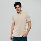 Men's Interlock Knit Collar Regular Half Zip Solid Polo - Image 5