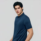 Men's Interlock Knit Collar Regular Half Zip Solid Polo - Image 6